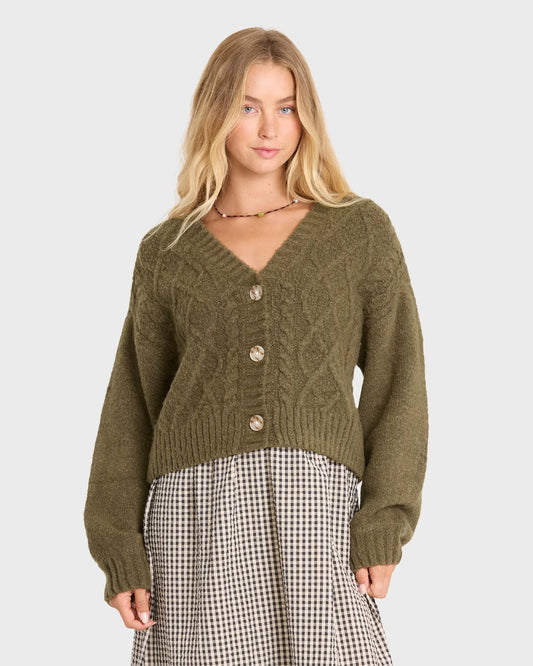 Billabong Women's August V-Neck Cardigan Sweater