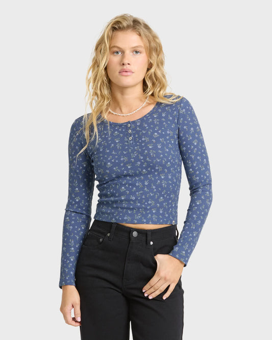 Billabong Women's Jamie Long Sleeve Knit Thermal Top