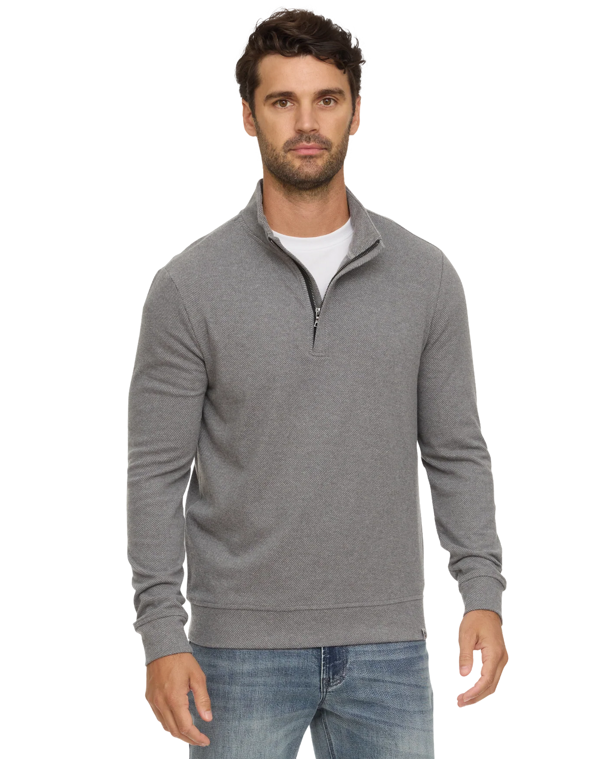 Flag and Anthem Men's Hero Solid Twill 1/4 Zip Mock Neck Sweatshirt