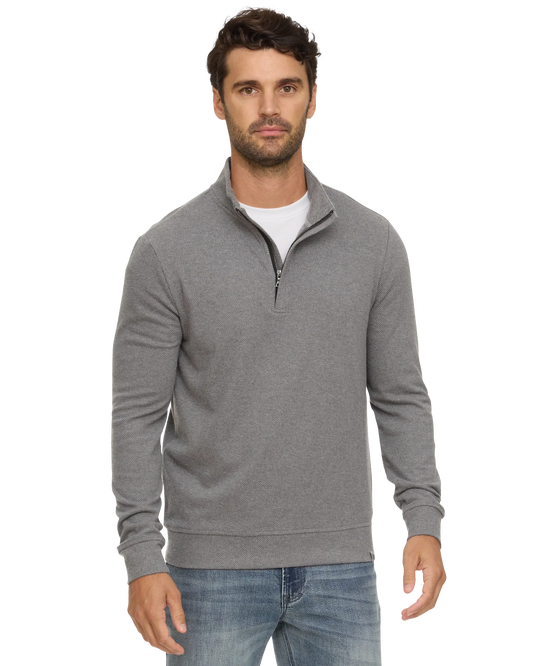 Flag and Anthem Men's Hero Solid Twill 1/4 Zip Mock Neck Sweatshirt