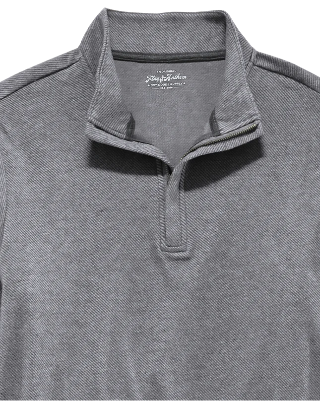 Flag and Anthem Men's Hero Solid Twill 1/4 Zip Mock Neck Sweatshirt