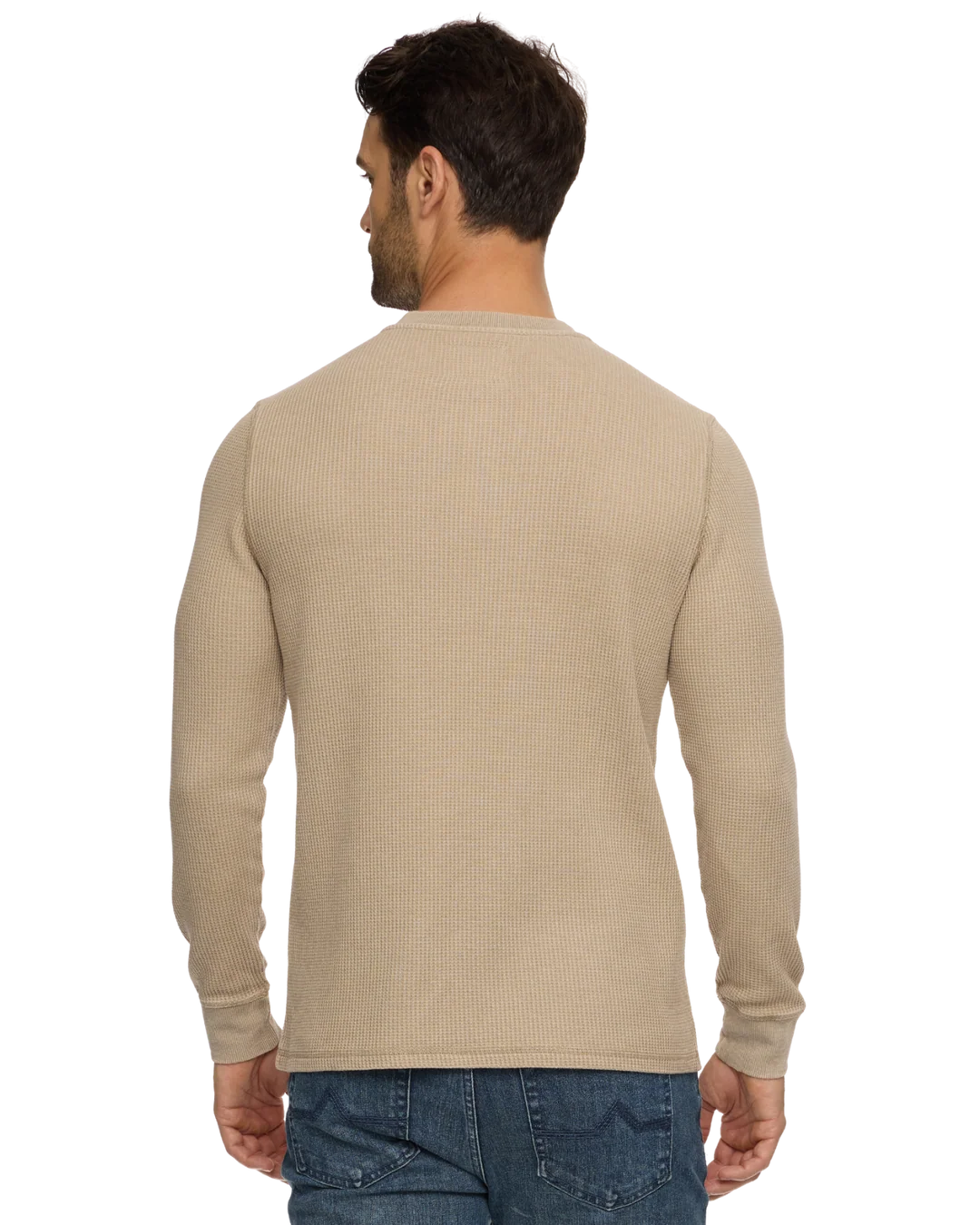 Flag and Anthem Men's Vintage Soft Waffle Henley Long Sleeve Shirt