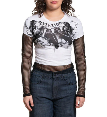 Affliction Womens Crows Crop 2fer