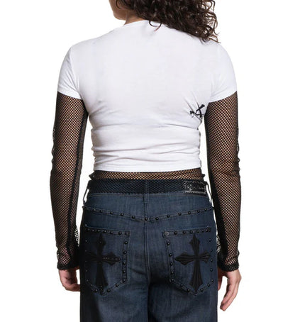 Affliction Womens Crows Crop 2fer