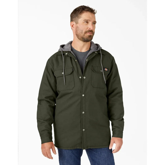 Water Repellent Duck Hooded Shirt Jacket