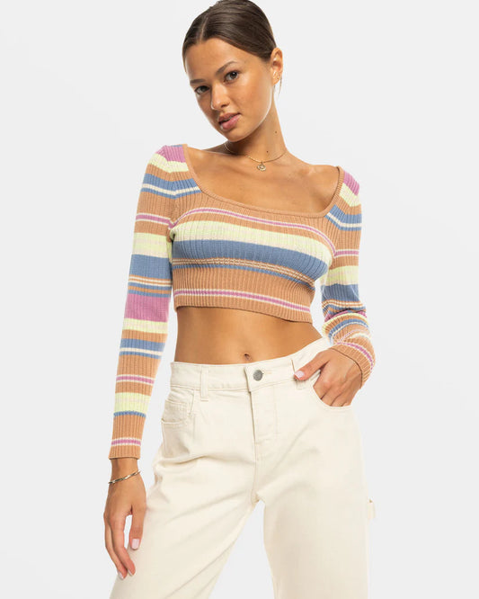 Sunshine Day Cropped Sweater Top