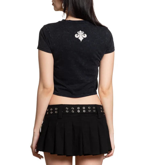 Affliction Women's Flaming Dragon Crop Baby Tee