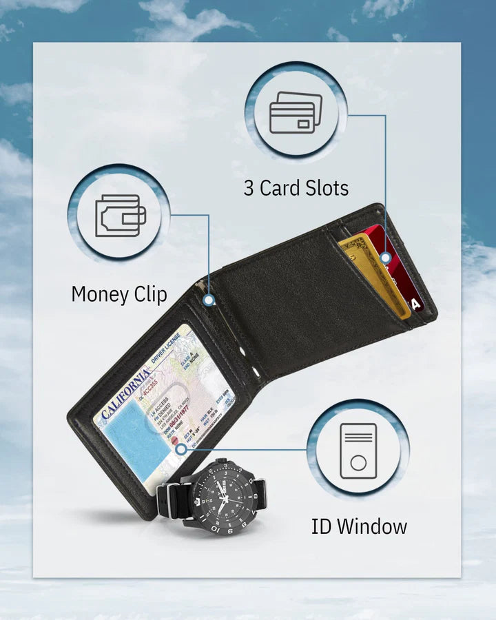 Access Denied Money Clip Bifold Wallet w/Pull Strap