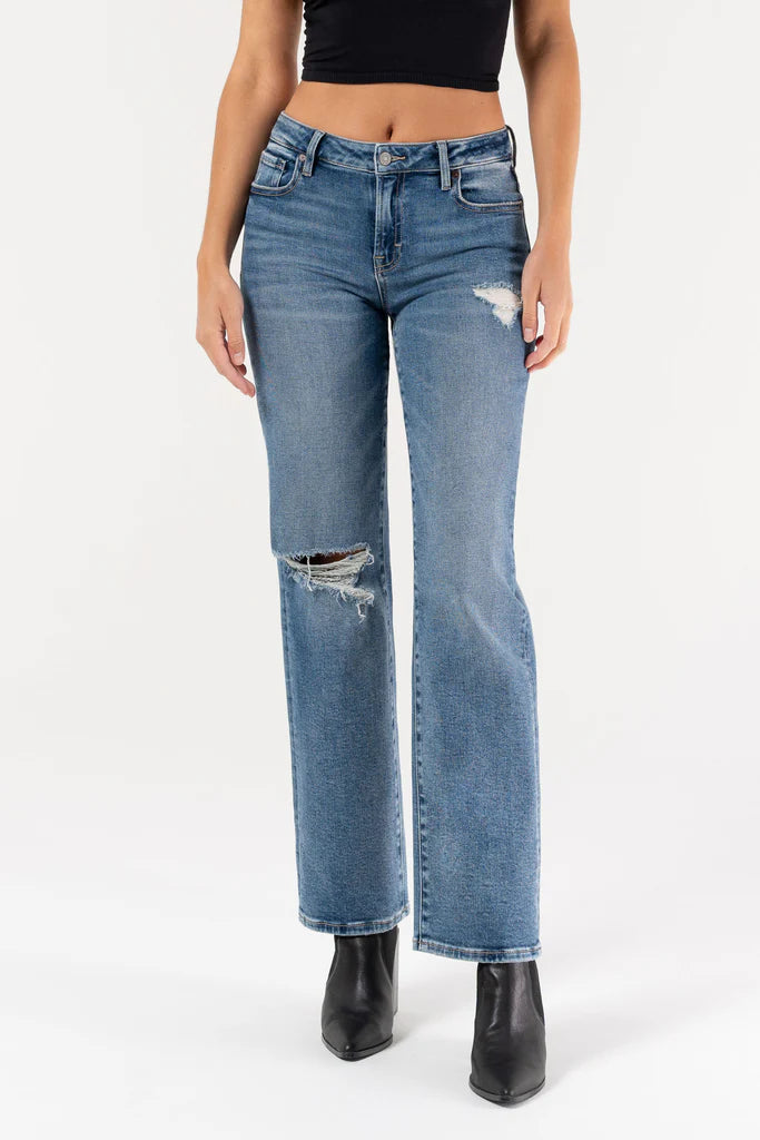 Hidden Jeans Distressed Stretch Straight