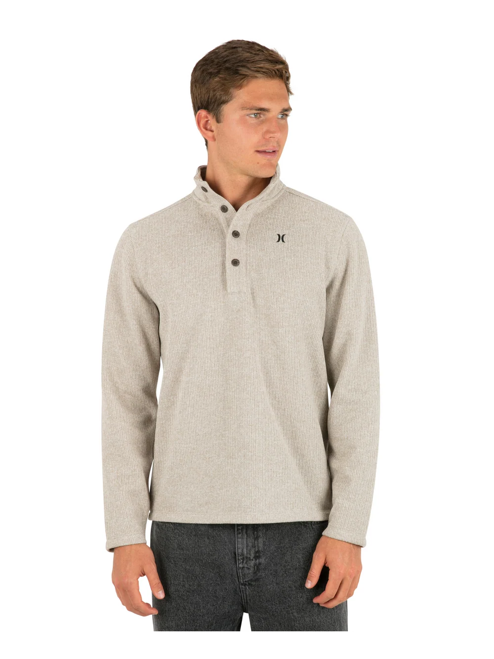 Hurley Men's Fairmont Mock Neck Quarter Button Sweater