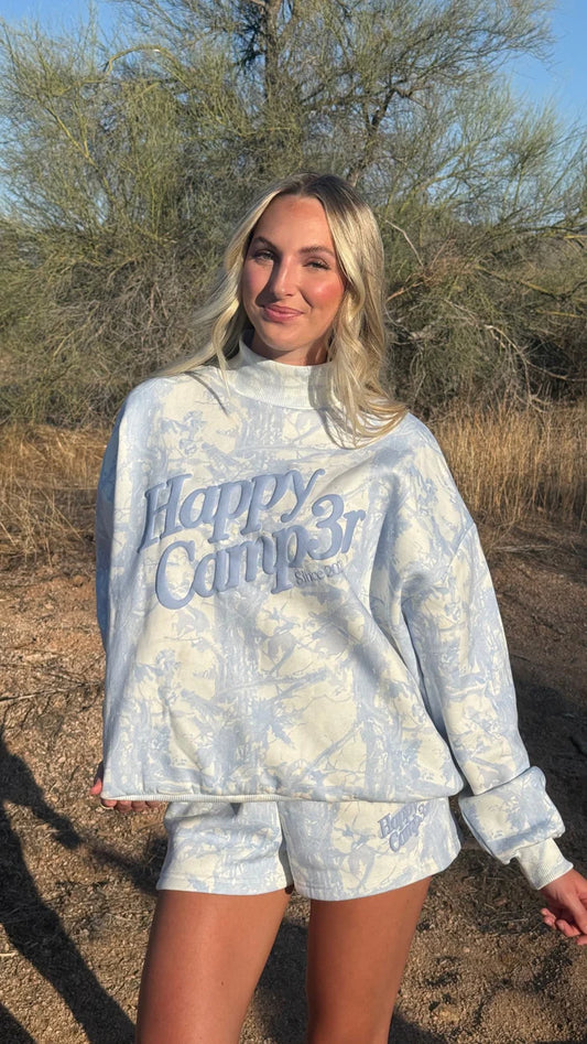 Happy Camp3r Blue Camo Mockneck Sweatshirt
