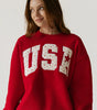 Happy Camp3r Women's USA Crewneck Sweatshirt
