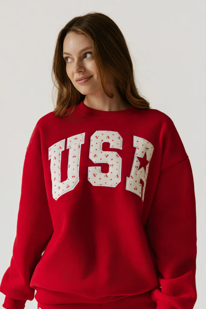 Happy Camp3r Women's USA Crewneck Sweatshirt