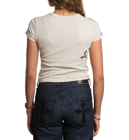 Affliction Womens Indian Chief Short Sleeve Baby Tee