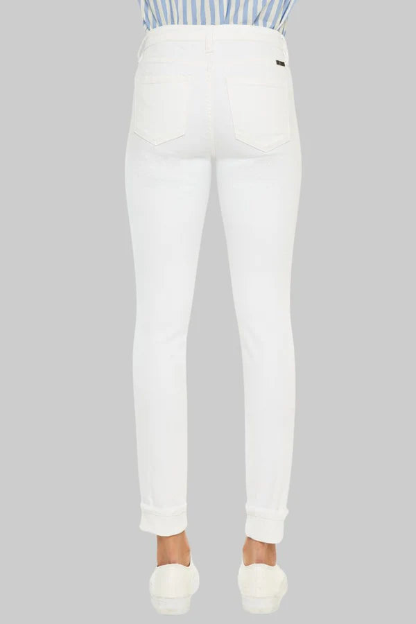 Mid Rise Cuffed Ankle Skinny