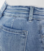 Selena Mid Rise Double Waist Band Flare