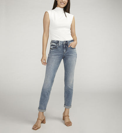 Boyfriend Mid Rise Slim Leg Jeans