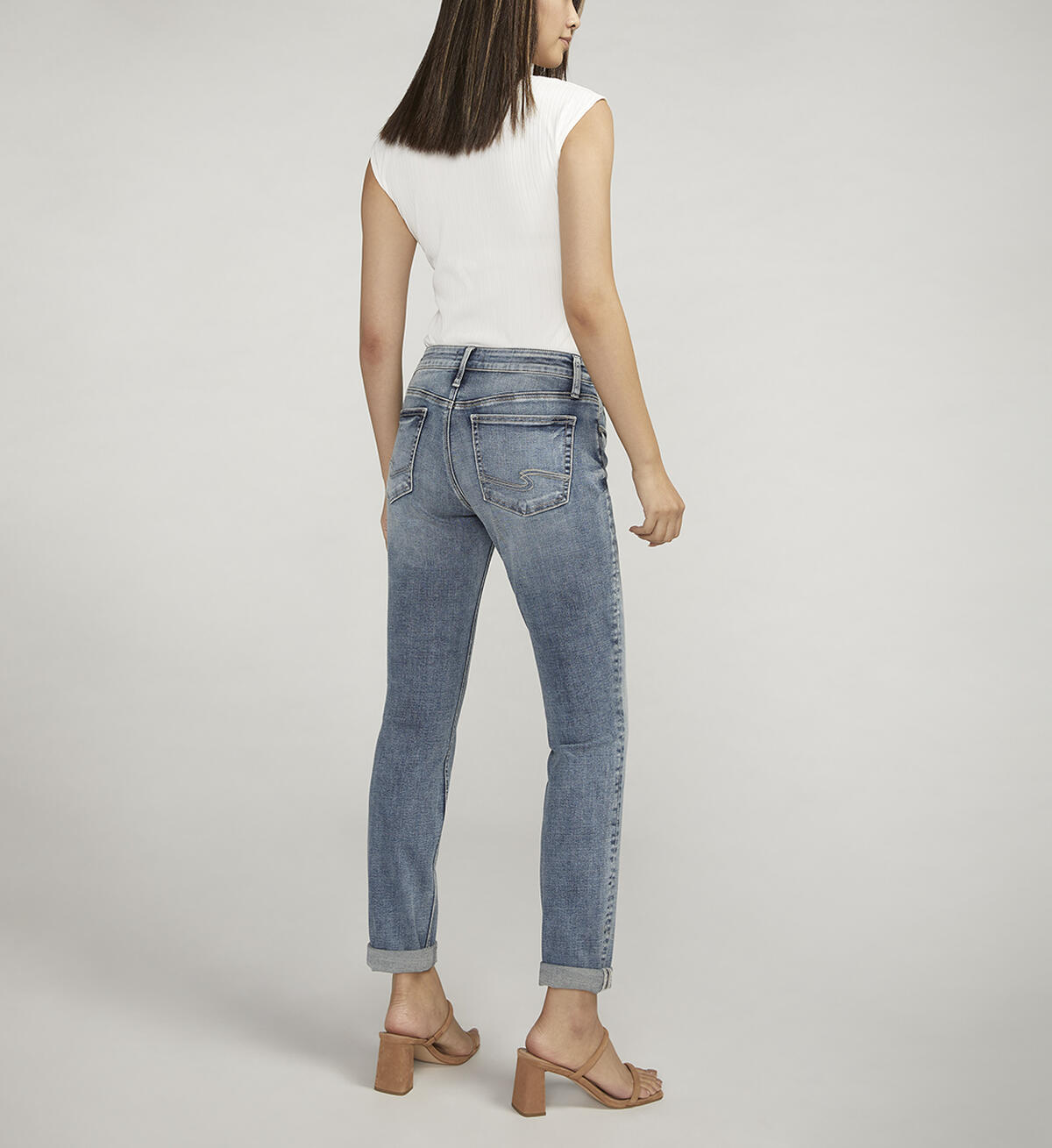 Boyfriend Mid Rise Slim Leg Jeans