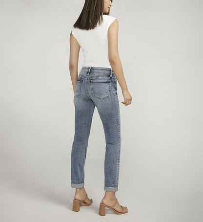 Boyfriend Mid Rise Slim Leg Jeans