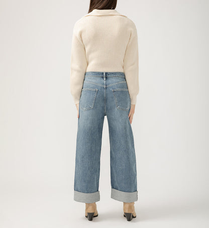 90s Baggy Mid Rise Wide Leg Jeans