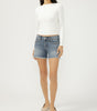 Silver Women's Suki Mid Rise Americana Luxe Stretch Shorts