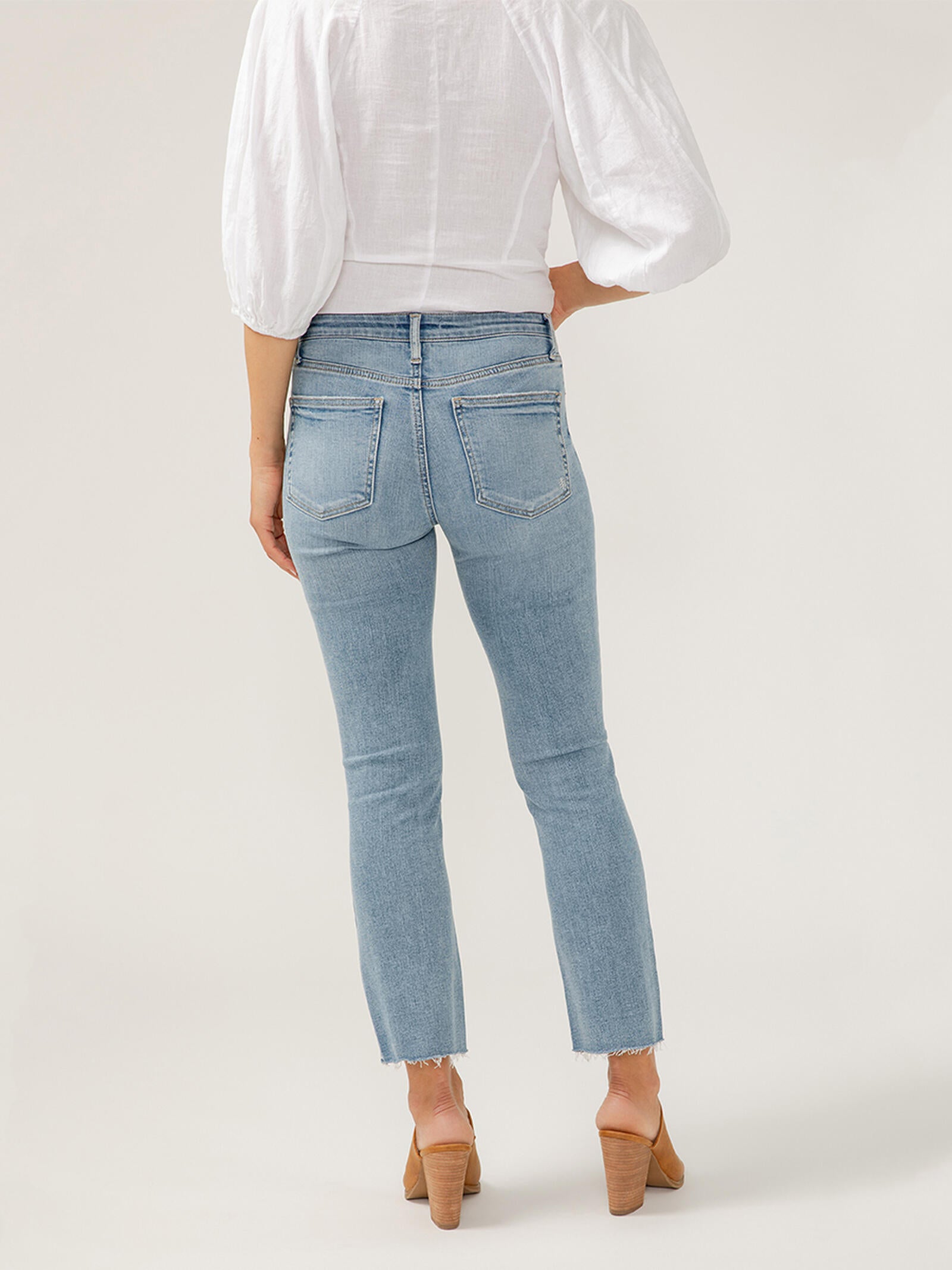 Silver Most Wanted Mid Rise Ankle Straight Leg Jeans