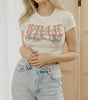 Willie Nelson Horses Off White Micro Cropped Tee