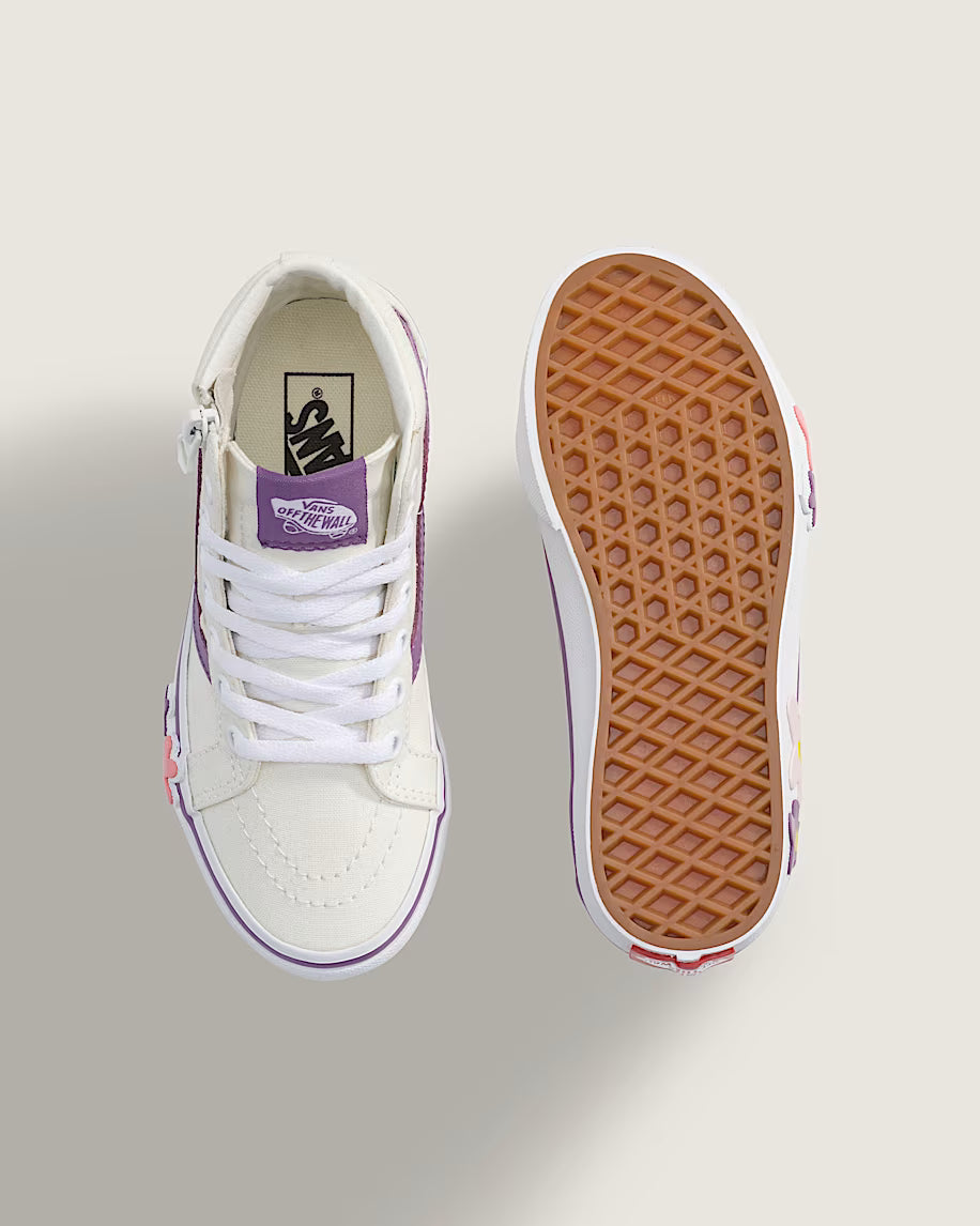 Vans Kid's Sk8-Hi Reissue Side Zip Flower Shoe
