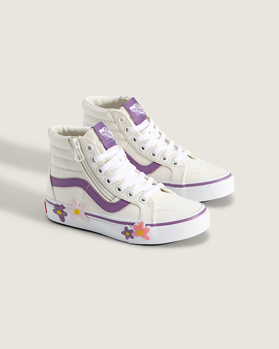 Vans Kid's Sk8-Hi Reissue Side Zip Flower Shoe