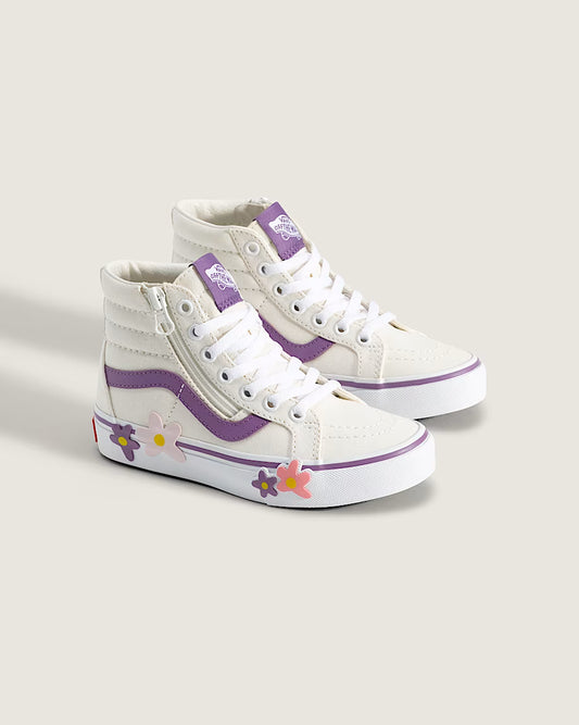 Vans Kid's Sk8-Hi Reissue Side Zip Flower Shoe