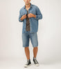 Silver Men's Denim Shirt Jacket