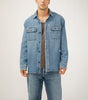 Silver Men's Denim Shirt Jacket