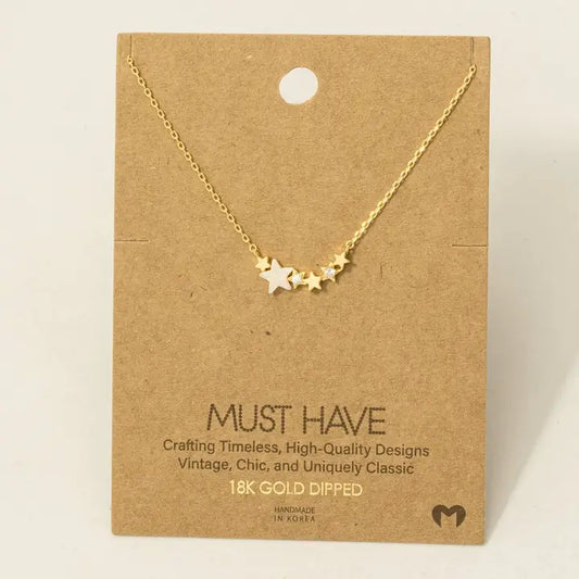 Fame Dainty Multi Star Charm Necklace