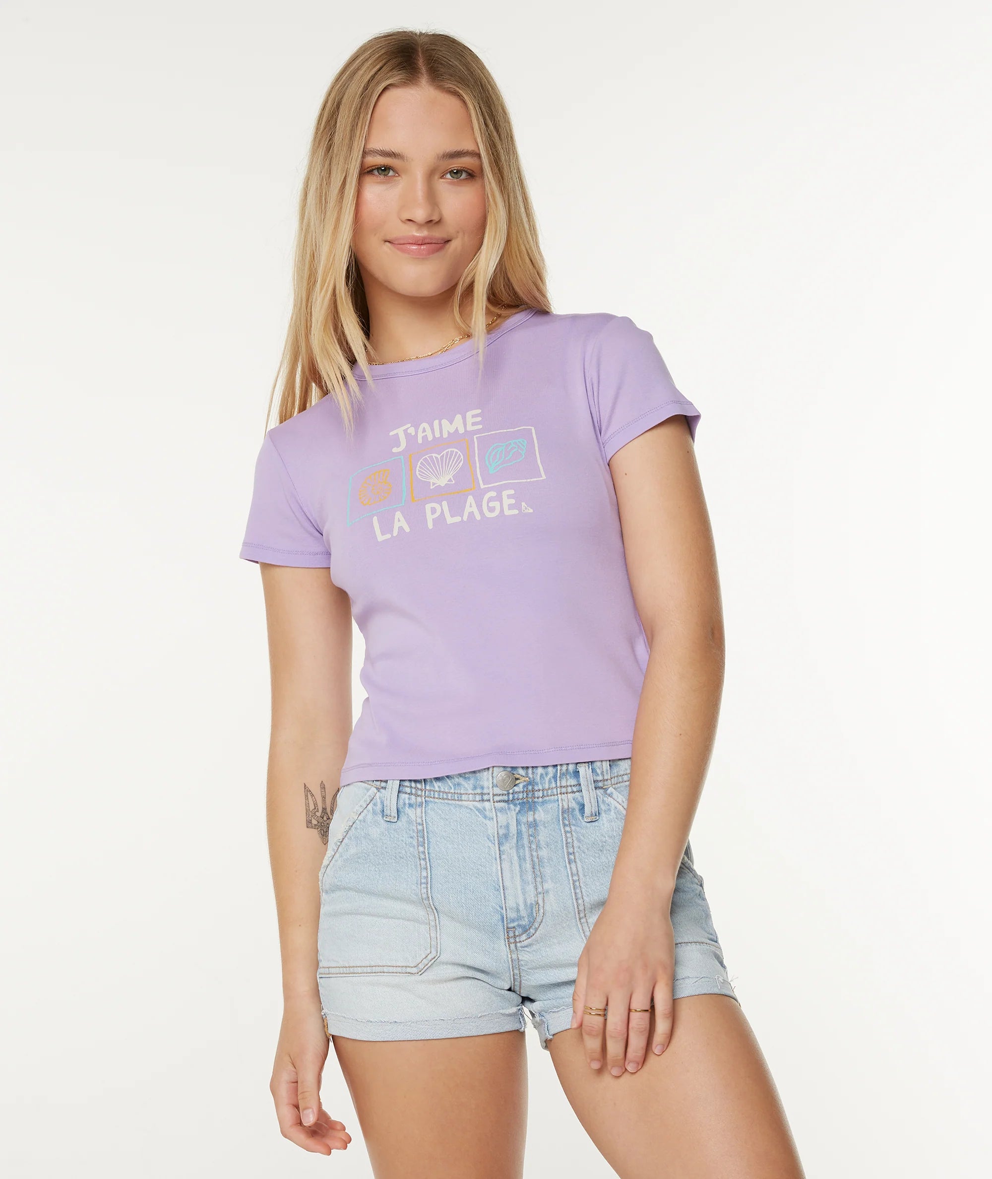 Roxy J'Aime La Plage 90's Baby Tee