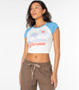 Roxy Paraiso Raglan Sleeve Color Block Cropped Graphic T-Shirt