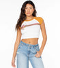 Roxy Women's Retro Heritage Striped Cropped Baby Tee