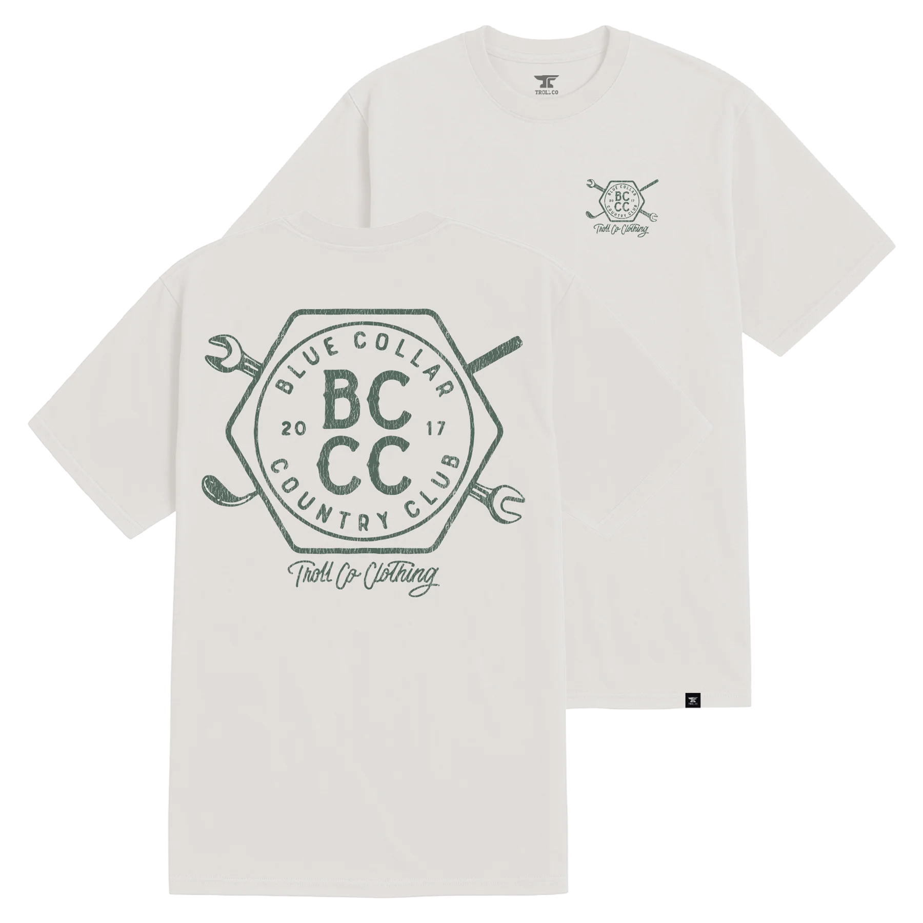 Troll Co. Men's Blue Collar Country Club Crest Tee