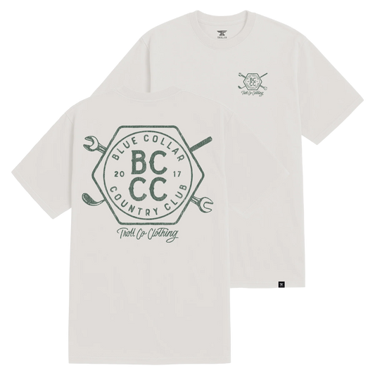Troll Co. Men's Blue Collar Country Club Crest Tee