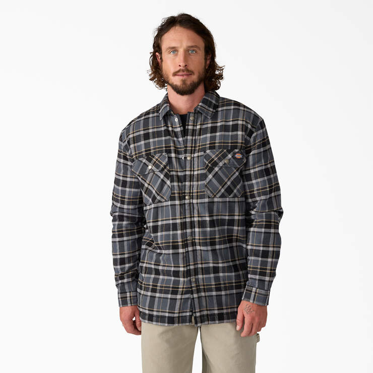 Dickies Men's Water Repellent Fleece-Lined Flannel Shirt Jacket