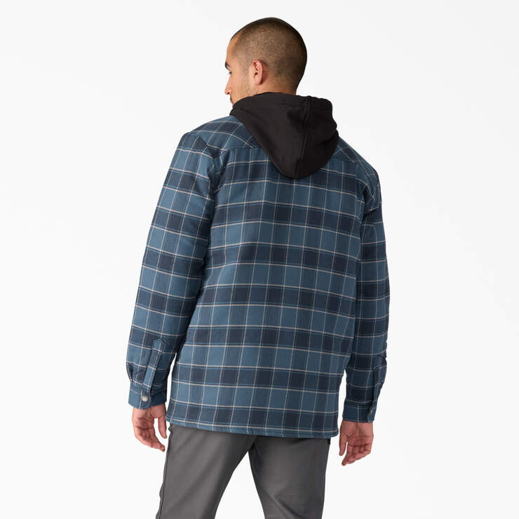 Dickies Men's Water Repellent Flannel Hooded Shirt Jacket