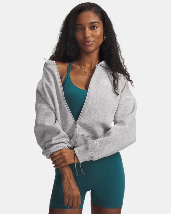 Under Armour Women's Rival Script Crop Zip Fleece