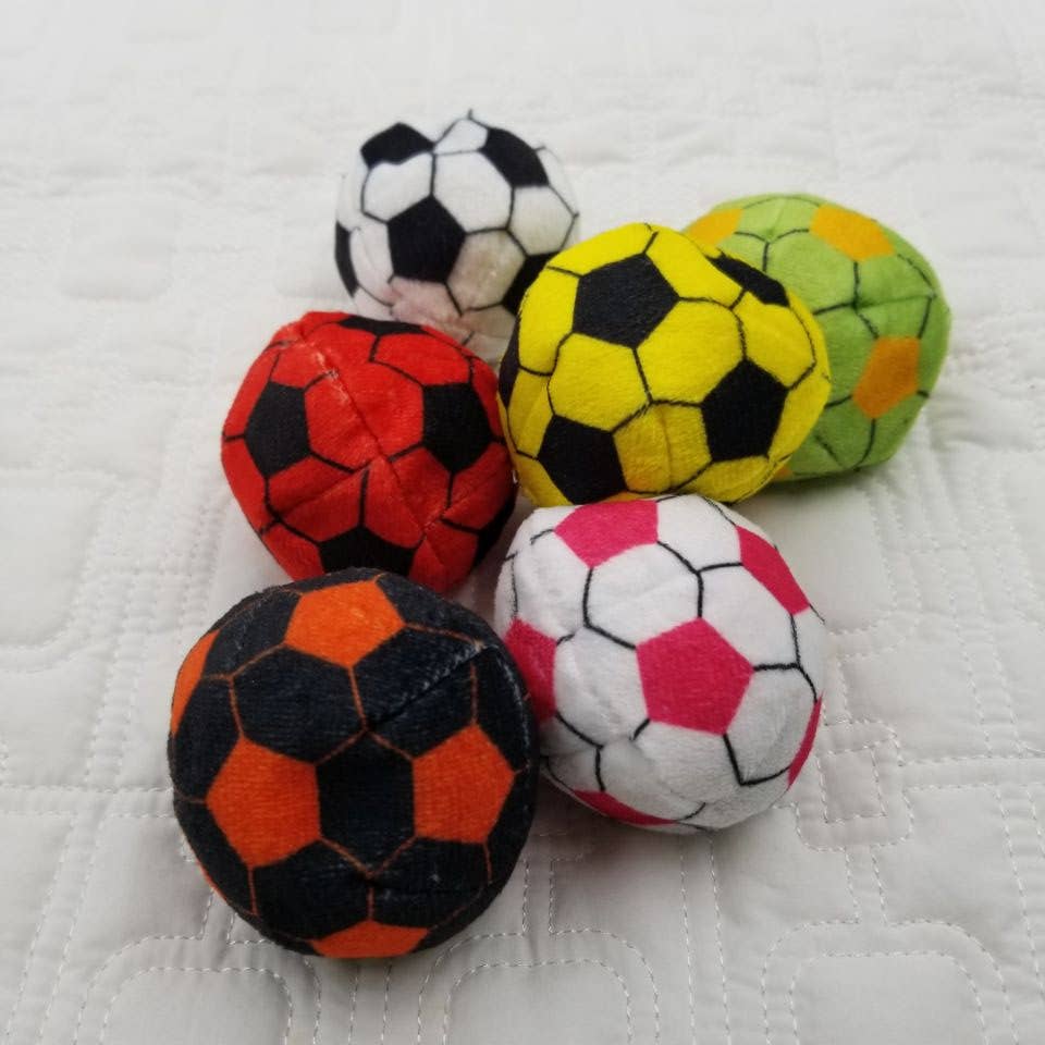 Multicolored Cotton Knit Soccer Sack Ball Kick Toy