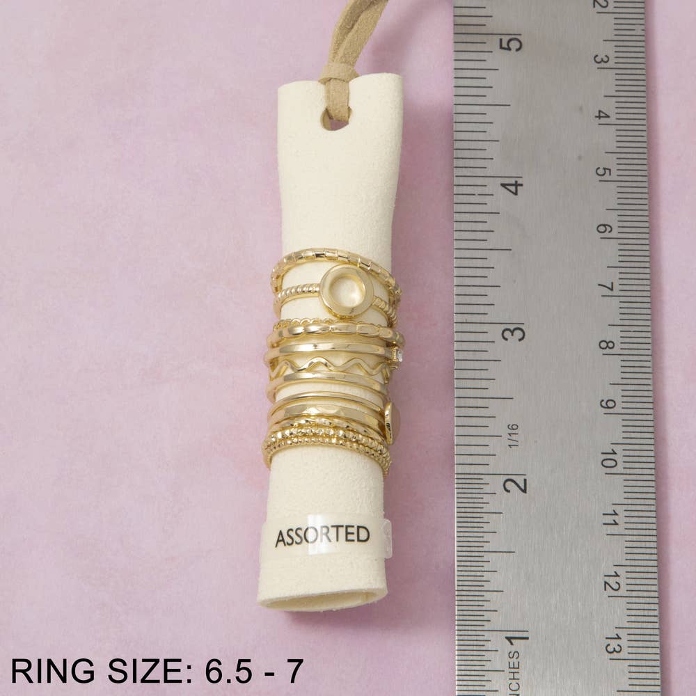 Oval Signet And Crystal Stacking Ring Set