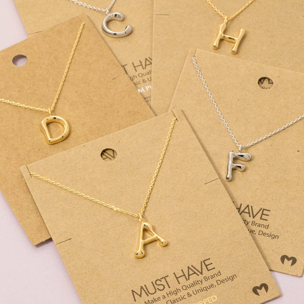 Fame Bubble Letter Pendant Necklace