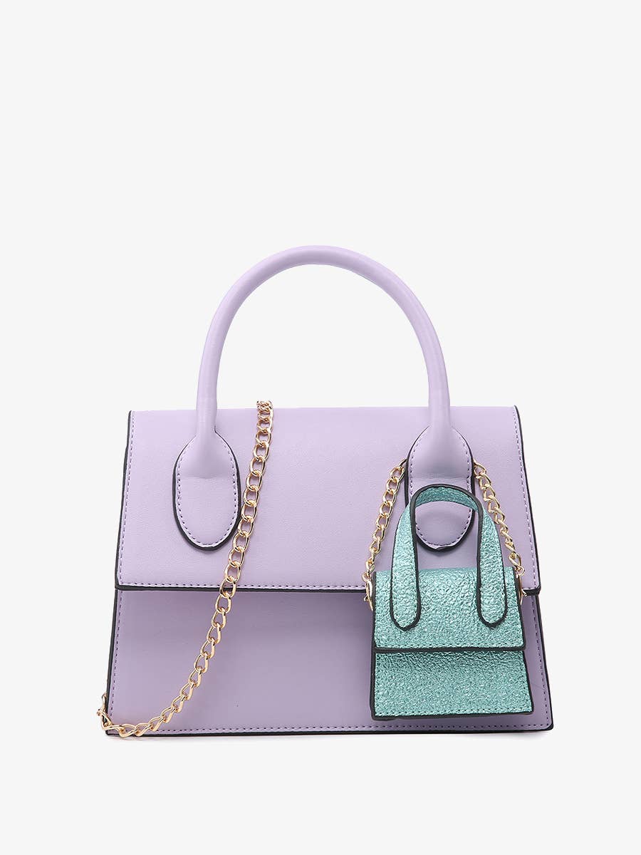 Jen & Co. Structured Satchel/Crossbody w/ Mini Bag