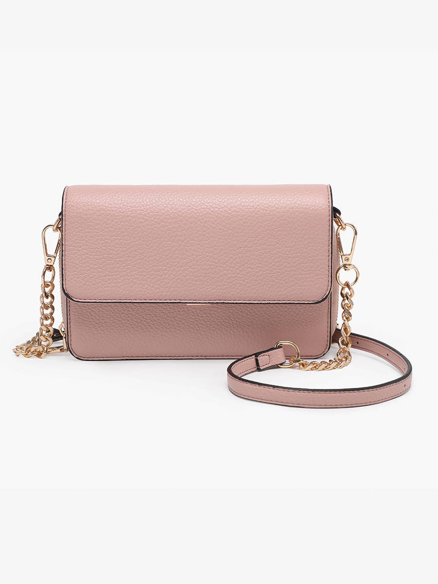 Jen & Co. Lauryn Flapover Crossbody Bag – Chain Strap