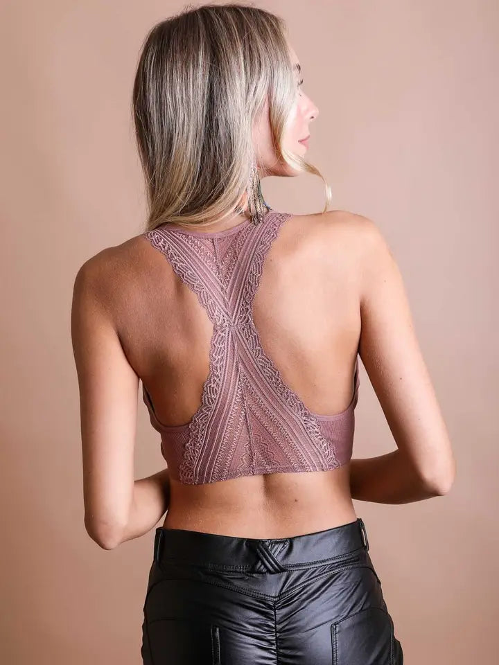 Leto Lace Racerback Bralette - Romantic/Whimsical Design