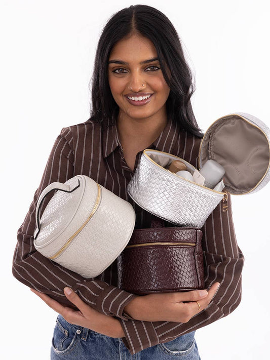 Jen & Co. Marianna Faux Woven Travel Cosmetic Bag