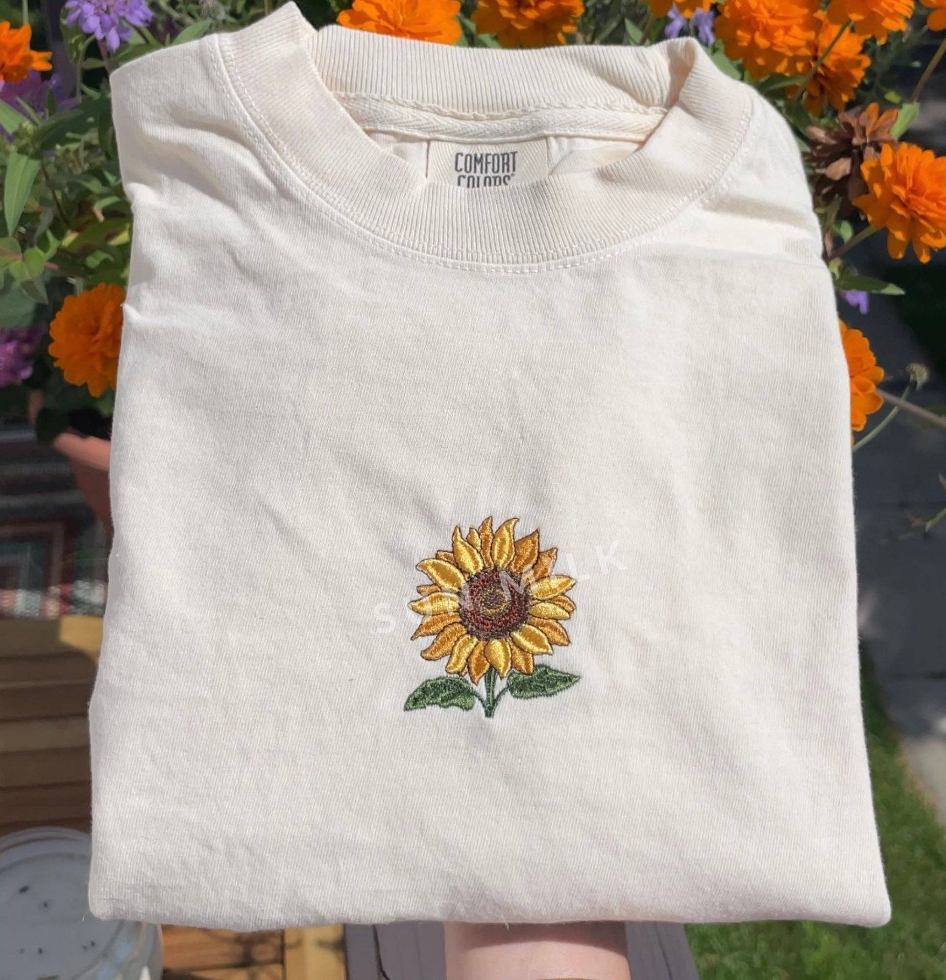 Sun Milk Women's Sunflower Cropped Boxy Tee
