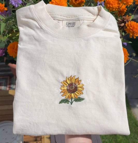 Sun Milk Women's Sunflower Cropped Boxy Tee